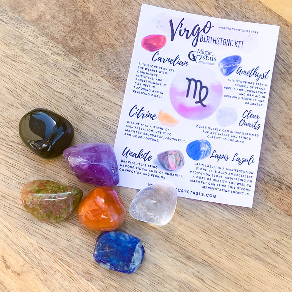 Virgo Zodiac Crystal Set Crystals for Virgo Magic Crystals