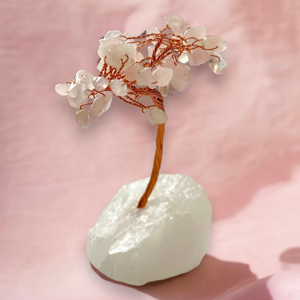 Rose-Quartz-gemstone-wire-tree. Buy Golden Wire Wrapped Crystal Tree Agate Base - Stone Tree in Magic Crystals. Magic Crystals has a variety of HOME DECOR made of crystals and gemstones. Gemstone tree. Birthstone tree sculpture. Lapis Lazuli, Carnelian, amethyst gift. FREE SHIPPING AVAILABLE. perfect Unique Gift. Gift for Her and Xmas Gift for men