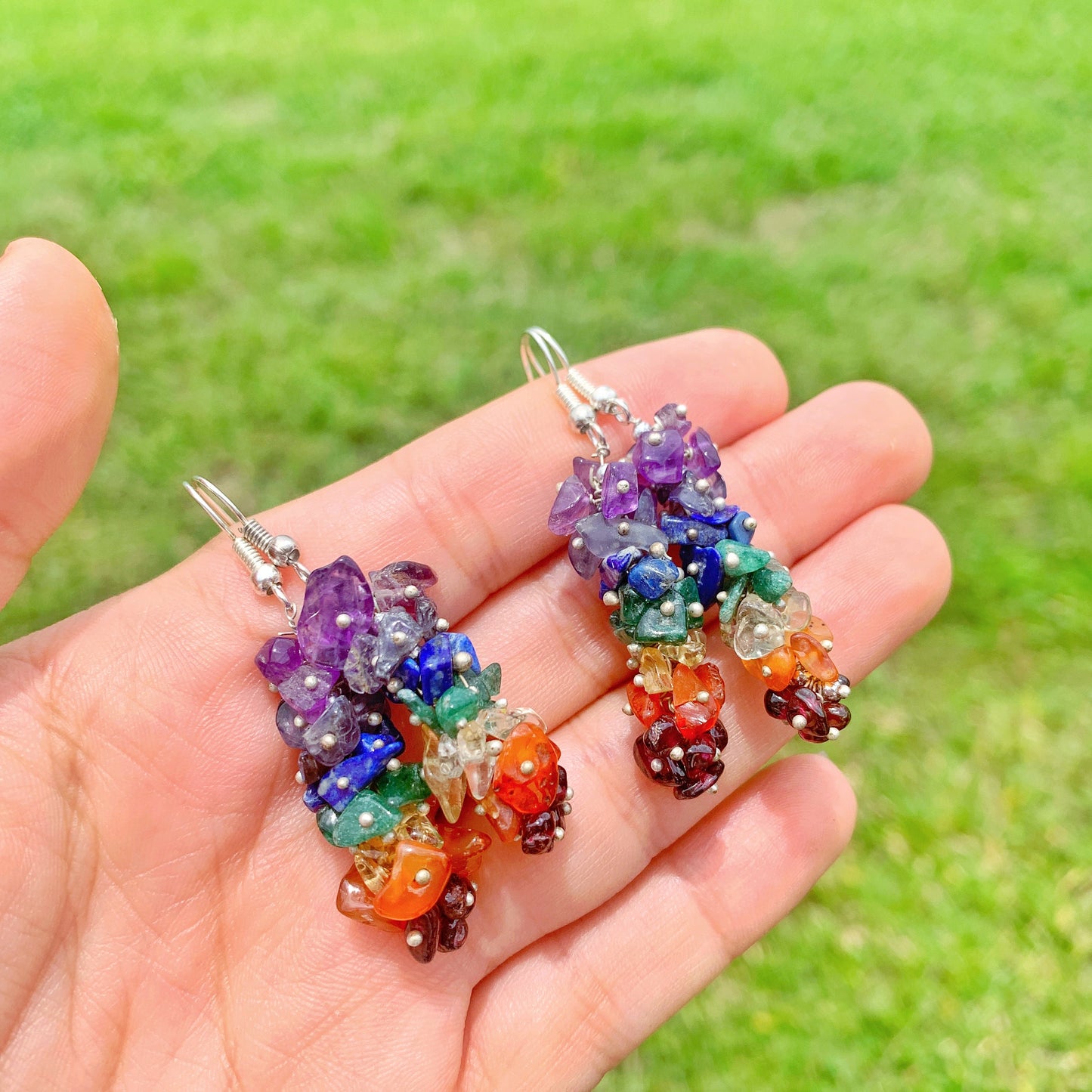 7 Chakras Earrings - Raw Earrings - Magic Crystals