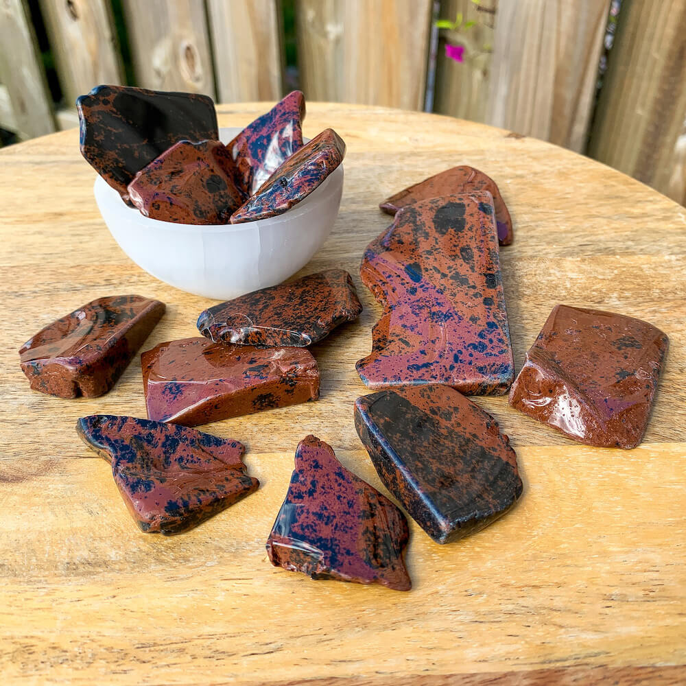 Shop at Magic Crystals for Mahogany Obsidian Slabs, Mahogany Polished Free forms. Natural Mahogany Obsidian Gemstone for PROTECTION and GROUNDING. Magiccrystals.com offers the best quality gemstones. FREE SHIPPING AVAILABLE