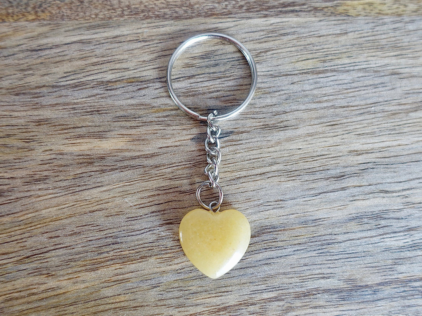 Golden Healer Quartz Stone Handmade Heart Keychain-Keychains-Magic Crystals