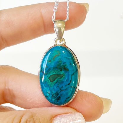 Chrysocolla Sterling Silver Pendant