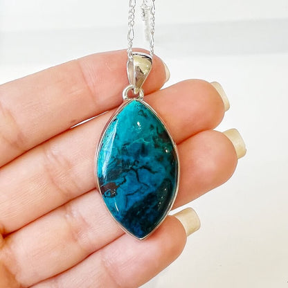 Chrysocolla Sterling Silver Pendant
