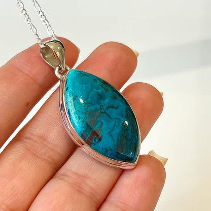 Chrysocolla Sterling Silver Pendant