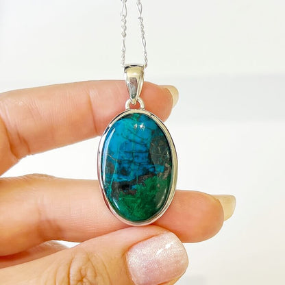 Chrysocolla Sterling Silver Pendant
