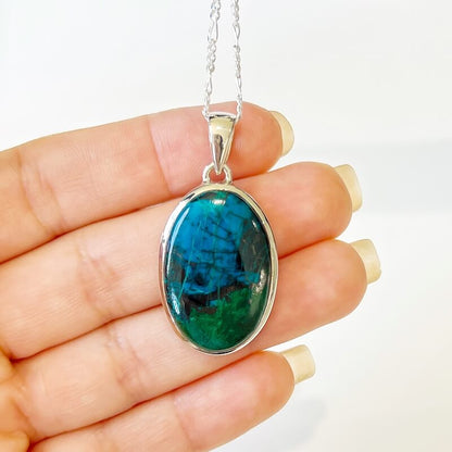 Chrysocolla Sterling Silver Pendant