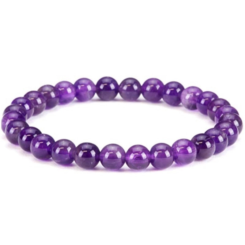 8 mm-Amethyst-Stone-Gemstone Beaded Bracelet - MagicCrystals.Check out our Gemstone Beaded Bracelet made of polished stone - 8mm Crystal Stone bracelet. This are the very Best and Unique Handmade items from MagicCrystals.com Crystal Bracelet, Gemstone bracelet, Minimalist Crystal Jewelry, Trendy Summer Jewelry, Gift for him and her.