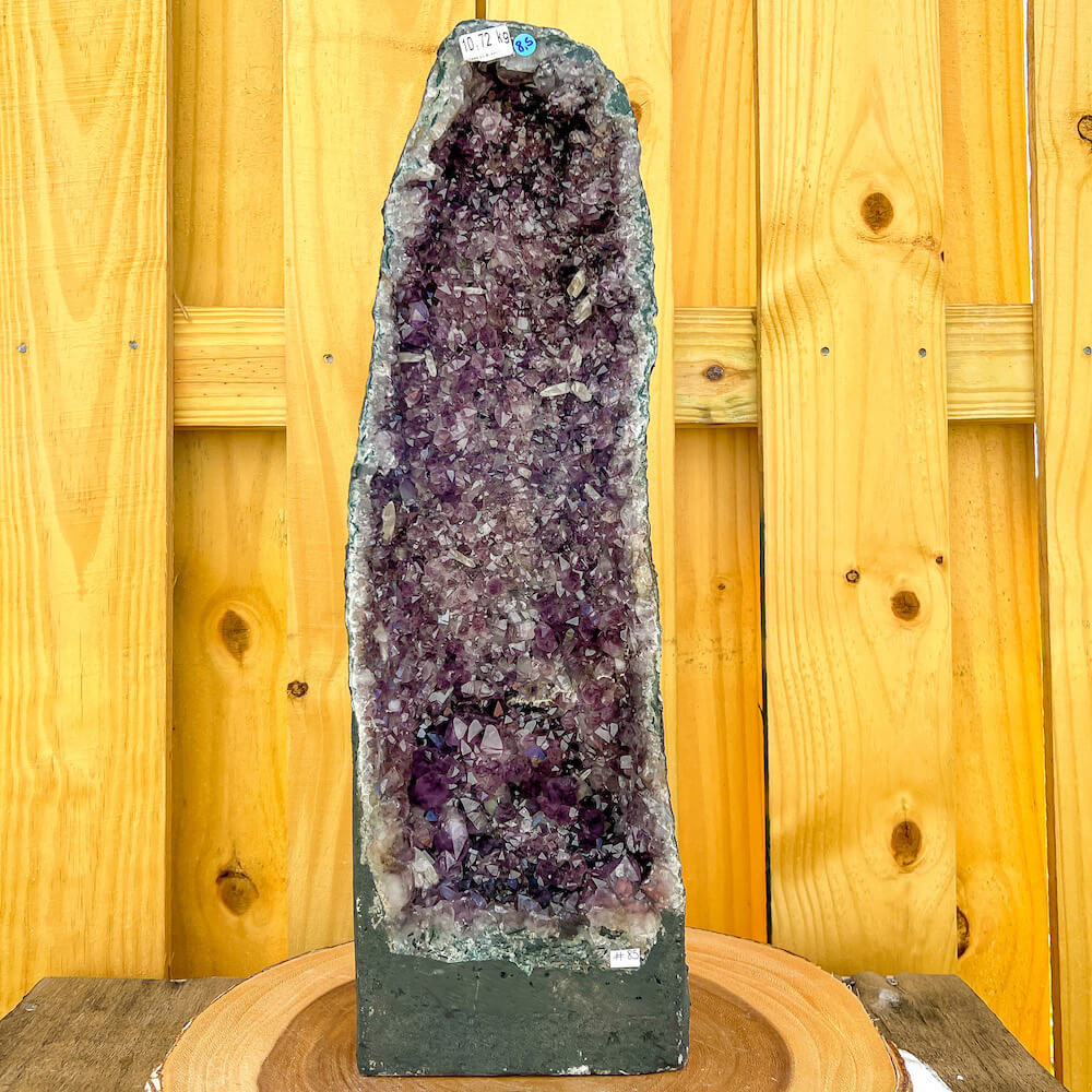 Amethyst-Cathedral-85 . Buy Magic Crystals - Large Druzy Amethyst Cathedral, Amethyst Stone, Purple Amethyst Point, Stone Point, Crystal Point, Amethyst Tower, Power Point at Magic Crystals. Natural Amethyst Gemstone for PROTECTION, PEACE, INSPIRATION. Magiccrystals.com offers FREE SHIPPING and the best quality gemstones.