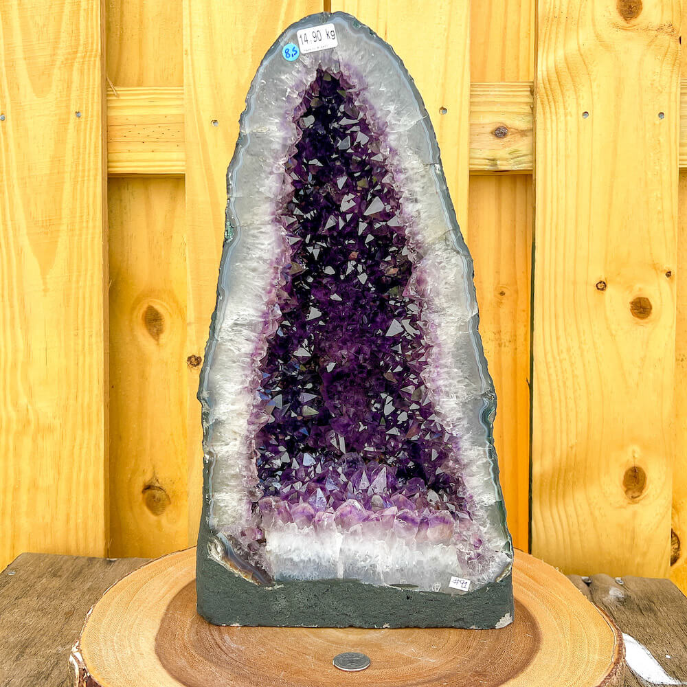 Amethyst-Cathedral-91 . Buy Magic Crystals - Large Druzy Amethyst Cathedral, Amethyst Stone, Purple Amethyst Point, Stone Point, Crystal Point, Amethyst Tower, Power Point at Magic Crystals. Natural Amethyst Gemstone for PROTECTION, PEACE, INSPIRATION. Magiccrystals.com offers FREE SHIPPING and the best quality gemstones.