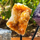 Horizontal Amethyst, Citrine & Clear Quartz Crystal Set for Abundance, Clarity & Spiritual Growth