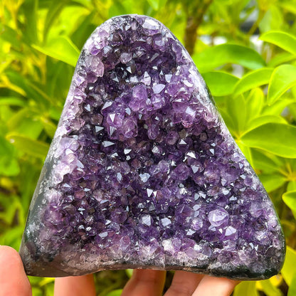 Amethyst Polished Geode - Polished Amethyst Geode Cluster - Cathedral Amethyst, Stone Point, Crystal Point, Amethyst Tower, Power Point at Magic Crystals. Natural Amethyst Gemstone for PROTECTION, PEACE, INSPIRATION. Magiccrystals.com offers FREE SHIPPING and the best quality gemstones. 