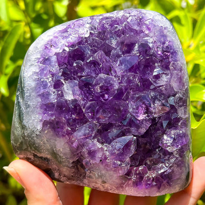 Polished Amethyst Geode Cluster - Cathedral Amethyst - Group A - Polished Amethyst Geode Cluster - Cathedral Amethyst, Stone Point, Crystal Point, Amethyst Tower, Power Point at Magic Crystals. Natural Amethyst Gemstone for PROTECTION, PEACE, INSPIRATION. Magiccrystals.com offers FREE SHIPPING and the best quality gemstones. 