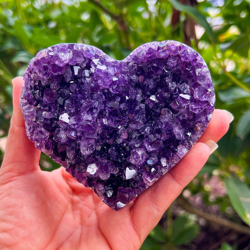 Amethyst Druzy Heart Stone, Amethyst Crystal Piece - Magic Crystals