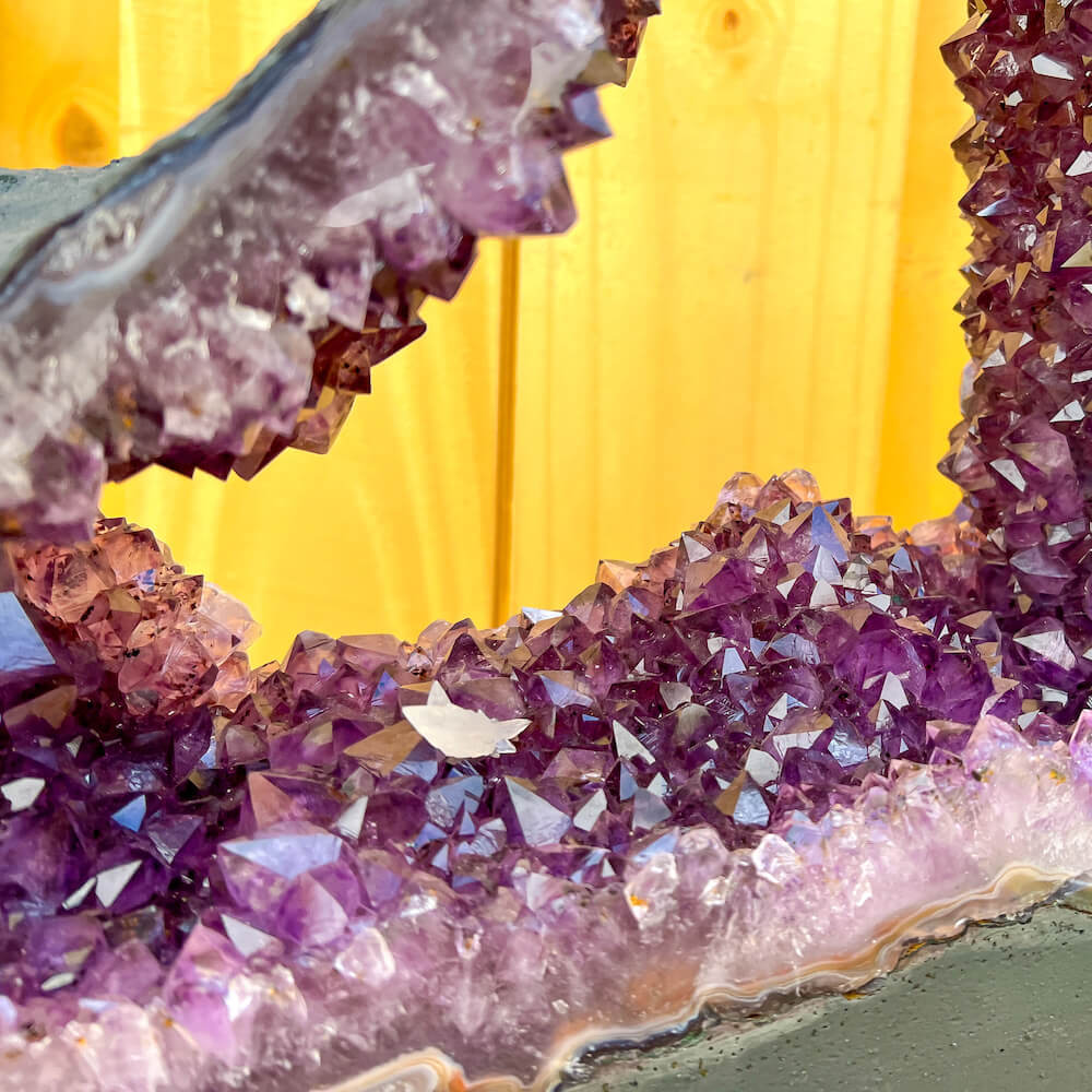 Buy Magic Crystals - Large Druzy Amethyst Cathedral, Amethyst Stone, Purple Amethyst Point, Amethyst Crystal Window double sided Amethyst Tower, Power Point at Magic Crystals. Natural Amethyst Gemstone for PROTECTION, PEACE, INSPIRATION. Magiccrystals.com offers FREE SHIPPING and the best quality gemstones.