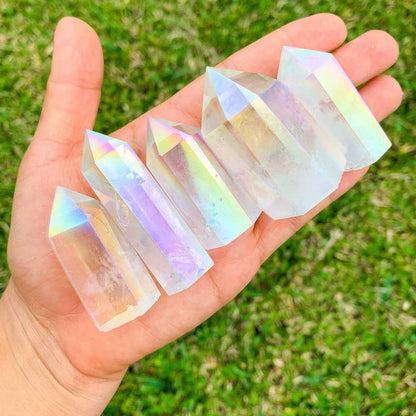 Looking for Angel Aura Quartz Obelisk Tower Points? Shop at Magic Crystals Angel Aura Quartz obelisk crystal | Rainbow Quartz | Aura Quartz tower | Angel Aura Rough | Raw Angel Aura Stone. Free Shipping available.