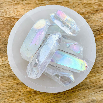 Looking for Angel Aura Quartz Double Terminates Points? Shop at Magic Crystals Raw Angel Aura Quartz crystal | Rainbow Quartz | Aura Quartz Chunks | Angel Aura Rough | Raw Angel Aura Stone. Free Shipping available.