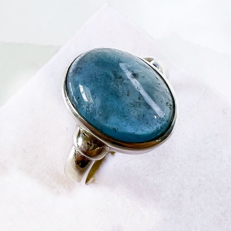Blue Aquamarine Sterling Silver Ring