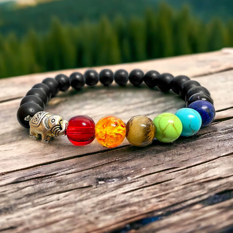 Black Onyx Stone & 7 Chakras Bracelet made with black Onyx. Magic Crystals has a wide collection of Black Onyx Jewelry with free shipping available. Handmade gemstone bracelet for sale for men and women.