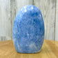 Looking for a Blue Calcite Polished Freeform? Shop at Magiccrystals for Blue Calcite Polished Freeforms, different sizes available including Large Free Standing Cut Base, Specimens, these Healing Crystals are helpful for Throat Chakra, Calcite Specimen. Choose Size ('AAA' Grade, Cut Base Blue Calcite Free Form. Blue-Calcite-Freeform-B