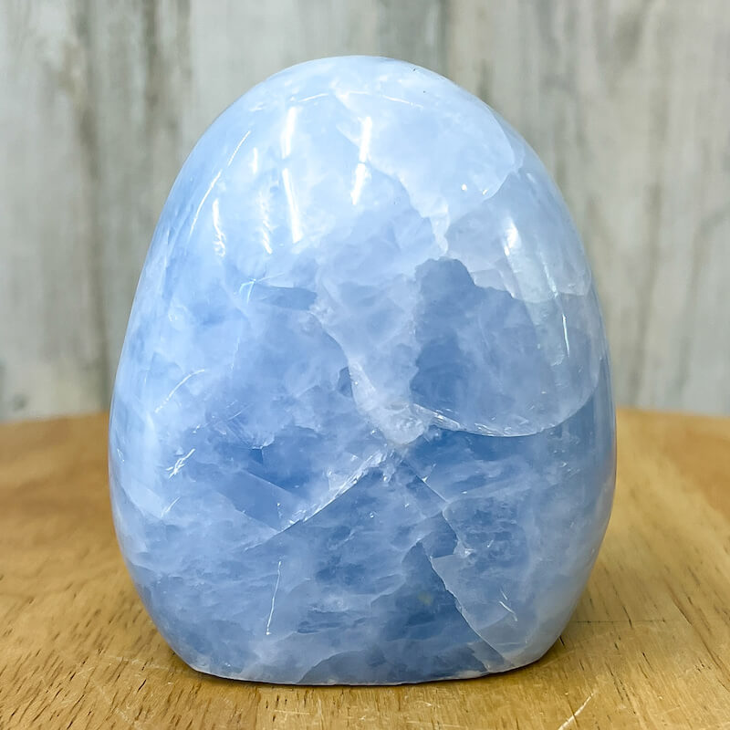 Looking for a Blue Calcite Polished Freeform? Shop at Magiccrystals for Blue Calcite Polished Freeforms, different sizes available including Large Free Standing Cut Base, Specimens, these Healing Crystals are helpful for Throat Chakra, Calcite Specimen. Choose Size ('AAA' Grade, Cut Base Blue Calcite Free Form. Blue-Calcite-Freeform-D