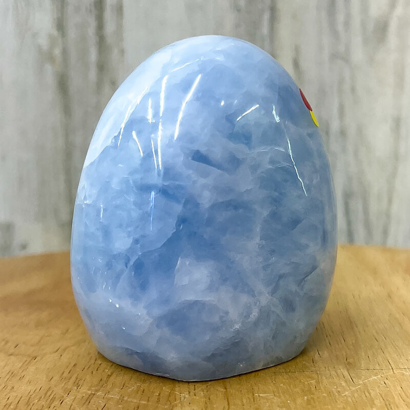 Looking for a Blue Calcite Polished Freeform? Shop at Magiccrystals for Blue Calcite Polished Freeforms, different sizes available including Large Free Standing Cut Base, Specimens, these Healing Crystals are helpful for Throat Chakra, Calcite Specimen. Choose Size ('AAA' Grade, Cut Base Blue Calcite Free Form. Blue-Calcite-Freeform-D