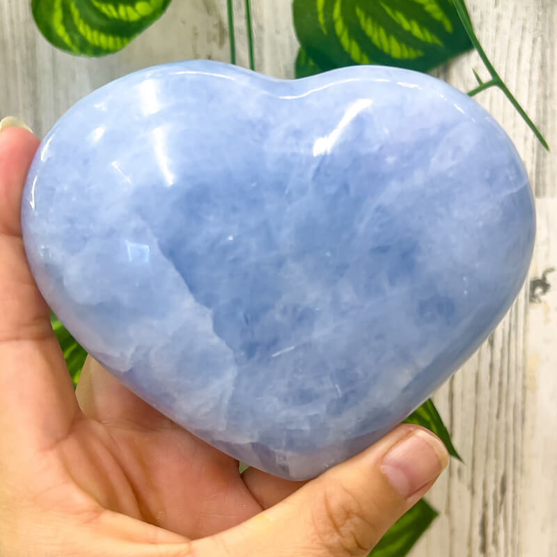 Looking for a Blue Calcite Heart? Shop at Magic Crystals for Blue Calcite Polished Carved Plate, Blue Calcite Stone, Blue Calcite Point, Stone Heart with free shipping available. Natural Blue Calcite Gemstone for TRANQUILITY and HEALING. Magiccrystals.com offers the best quality gemstones. Blue-Calcite-Heart-E