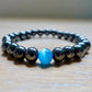 Hematite Stone + Blue Cat Eye Beaded Bracelet-Bracelets-Magic Crystals
