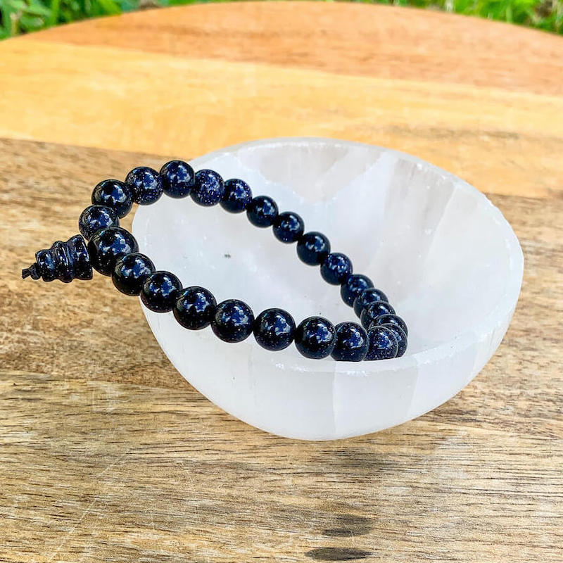 Looking for Blue Sandstone Mala Bracelet? Shop for Goldstone Jewelry at Magic Crystals. Blue Goldstone 8 Mm Round Stretchy String Bracelet. BLUE GOLDSTONE Crystal Bracelet - Chip Beads - Beaded Bracelet, Handmade Jewelry. FREE SHIPPING available.