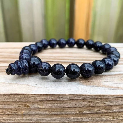 Looking for Blue Sandstone Mala Bracelet? Shop for Goldstone Jewelry at Magic Crystals. Blue Goldstone 8 Mm Round Stretchy String Bracelet. BLUE GOLDSTONE Crystal Bracelet - Chip Beads - Beaded Bracelet, Handmade Jewelry. FREE SHIPPING available.