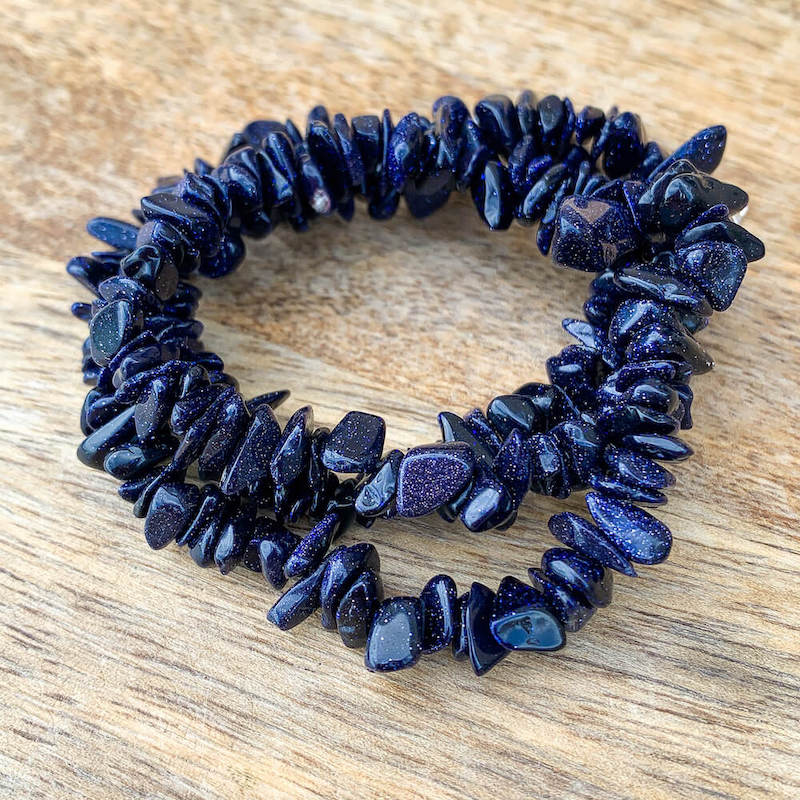 Looking for Blue Goldstone Necklaces? Blue Goldstone Raw Chip Gemstone Choker Necklace can accent any outfit. Blue Goldstone Gemstone Necklaces with Free Shipping available. Goldstone pendant. Magic Crystals carries blue goldstone bracelet, blue goldstone pendulum, blue goldstone ring and more.