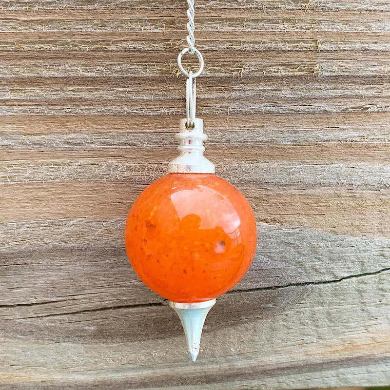 Carnelian Sphere Pendulum. Find  Carnelian Sphere Pendulum -   Carnelian Pendant crystal pendulum dowsing when you shop at Magic Crystals. Orange Pendulum.