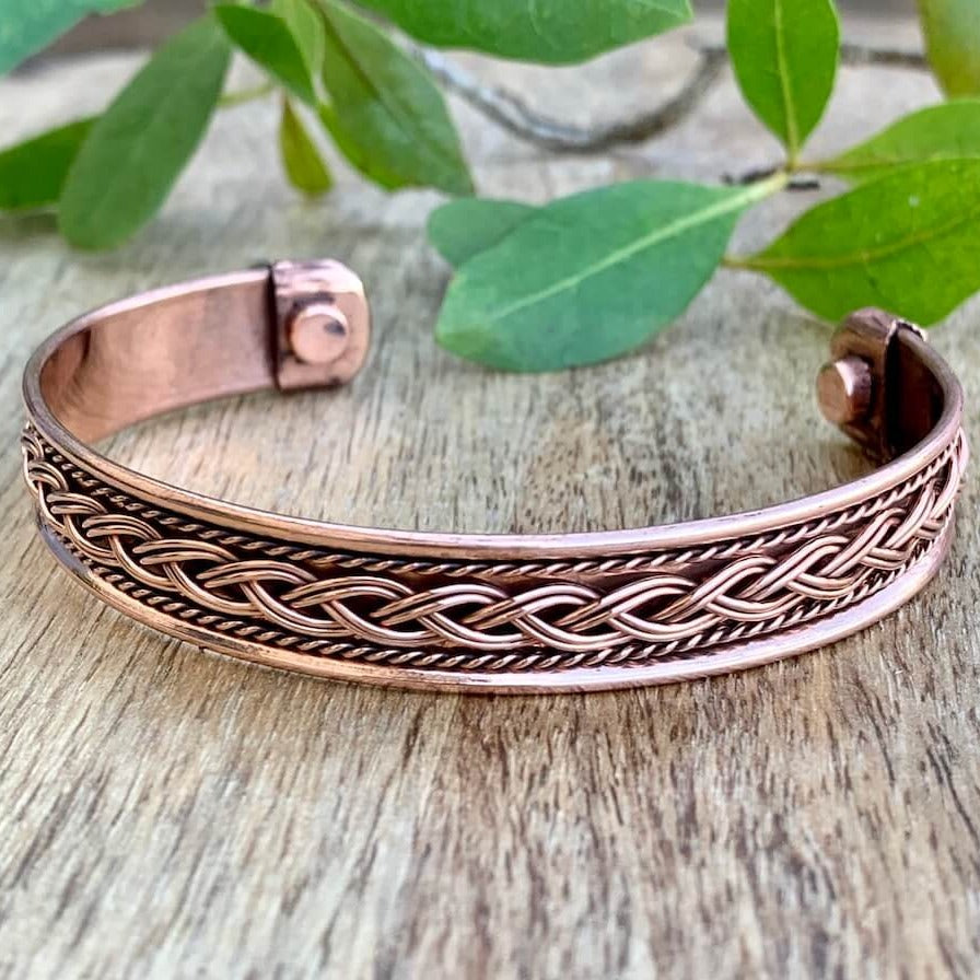 Copper Bracelet Magnetic, Chain cuff wristband - Magic Crystals