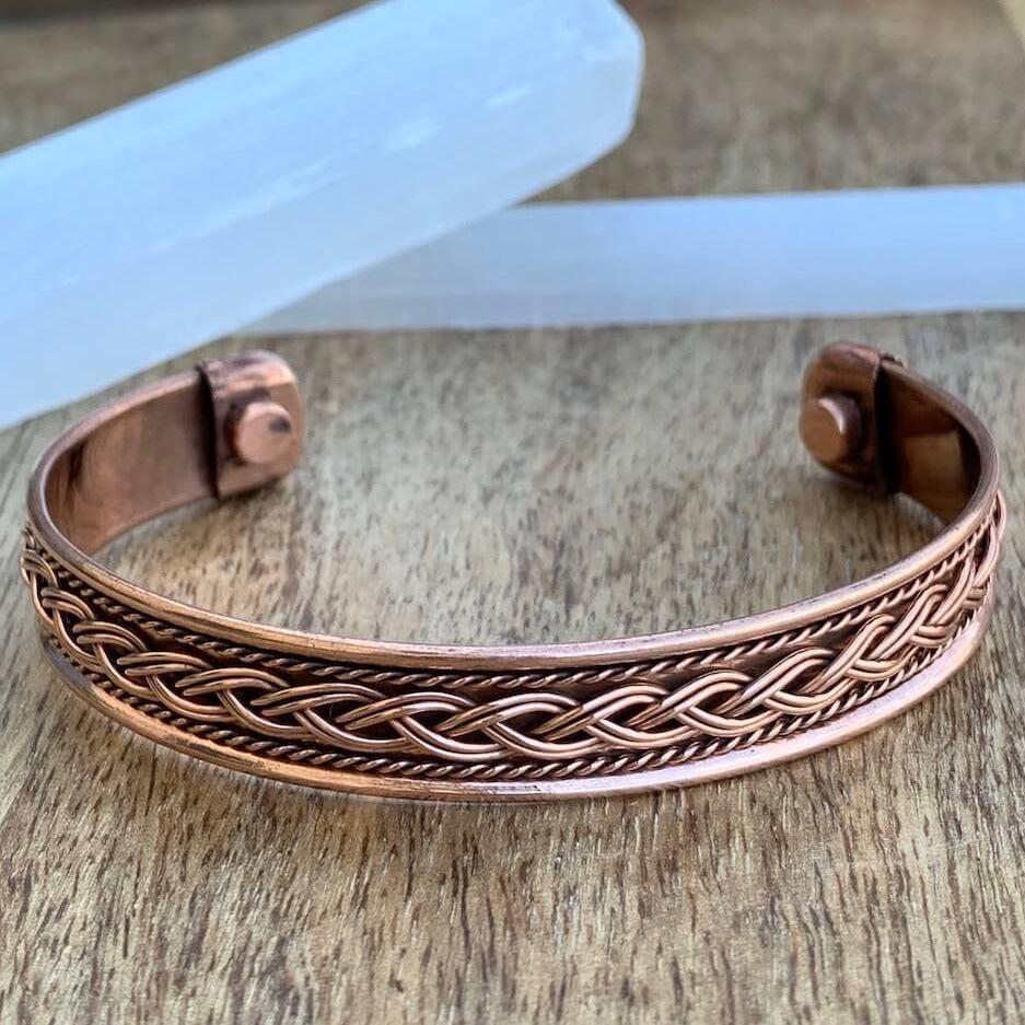 Copper Bracelet Magnetic, Chain cuff wristband - Magic Crystals