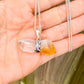 Raw Citrine and Clear Quartz Pendant Crystal Necklace. Abundance amplifier necklace. Looking for citrine necklaces? Citrine Jewelry? Find quality citrine gemstone when you shop at Magic Crystals. Citrine is a solar plexus chakra stone used metaphysically to increase, magnify and clarify personal power and energy