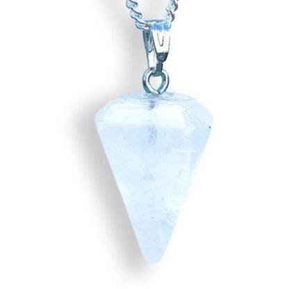Stone Quartz Single Point Necklace - Gemstone Jewelry at Magic Crystals. Amazingly versatile, natural crystal jewelry can accent any outfit. Check out our quartz necklace selection. Gemstone Necklaces Free Shipping available. Your Online Necklaces Store! handmade. Shop for necklace at Magic Crystals.