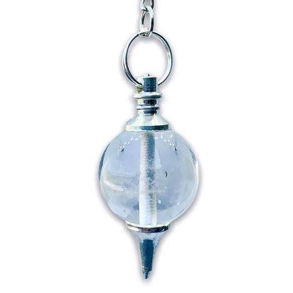 Clear Quartz Sphere Pendulum. Find  Clear Quartz Sphere Pendulum -   Clear Quartz Pendant crystal pendulum dowsing when you shop at Magic Crystals. White Pendulum.