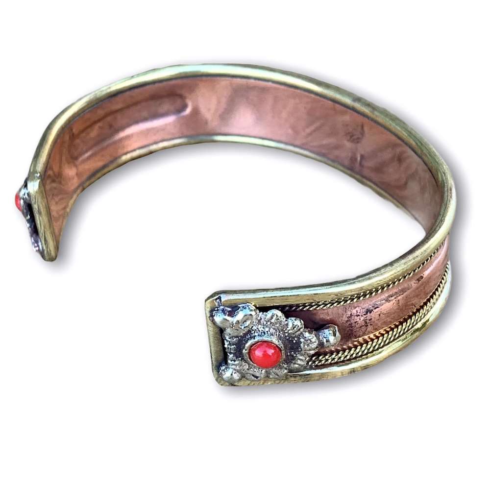 Powerful Copper Bracelet Handmade Cuff Wristband - Magic Crystals - Copper Jewelry