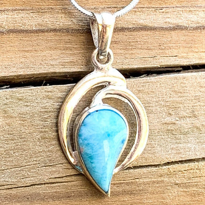 This lovely, rare and spectacular mineral gem called Larimar is a blue pectolite found in the Dominican Republic. Shop Genuine Natural Larimar Necklace, Dominican Larimar Jewelry at Magic Crystals. Sterling Caribbean Larimar Necklace, Gift For Her, Gemstone Pendant. Magiccrystals.com carries the essence of the ocean.