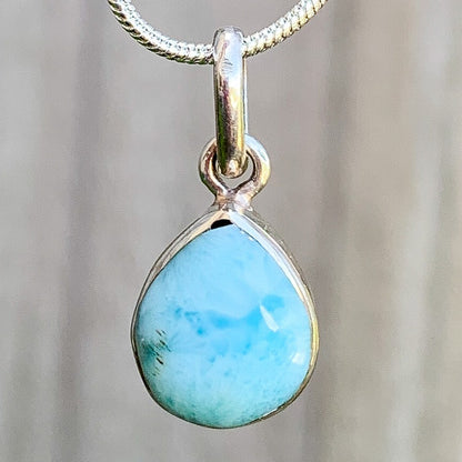 This lovely, rare and spectacular mineral gem called Larimar is only found in the Dominican Republic. Shop Genuine Natural Larimar Necklace, Dominican Ambar and Larimar Jewelry at Magic Crystals. Sterling Caribbean Larimar Necklace, Gift For Her, Gemstone Pendant. Magiccrystals.com carries the essence of the ocean.