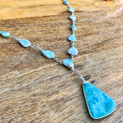 This lovely, rare and spectacular mineral gem called Larimar is only found in the Dominican Republic. Shop Genuine Natural Larimar Necklace, Dominican Ambar and Larimar Jewelry at Magic Crystals. Sterling Caribbean Larimar Necklace, Gift For Her, Gemstone Pendant. Magiccrystals.com carries the essence of the ocean.
