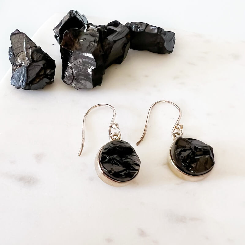 Elite Shungite Sterling Silver Earrings