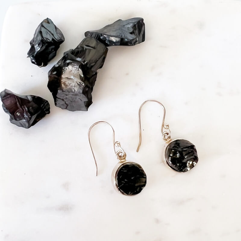 Elite Shungite Sterling Silver Earrings