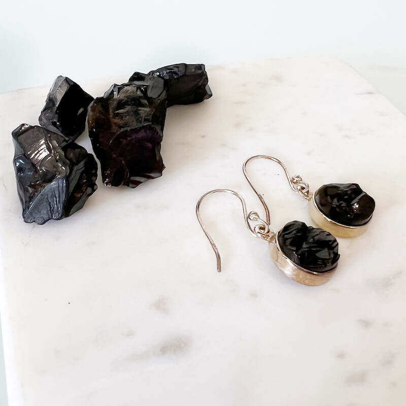 Elite Shungite Sterling Silver Earrings