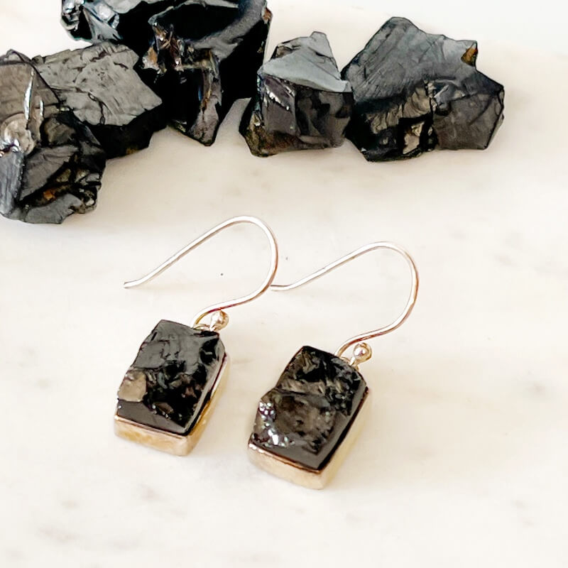 Elite Shungite Sterling Silver Earrings