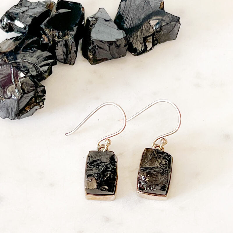 Elite Shungite Sterling Silver Earrings