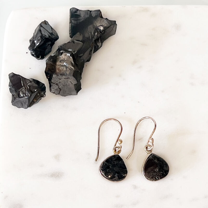 Elite Shungite Sterling Silver Earrings