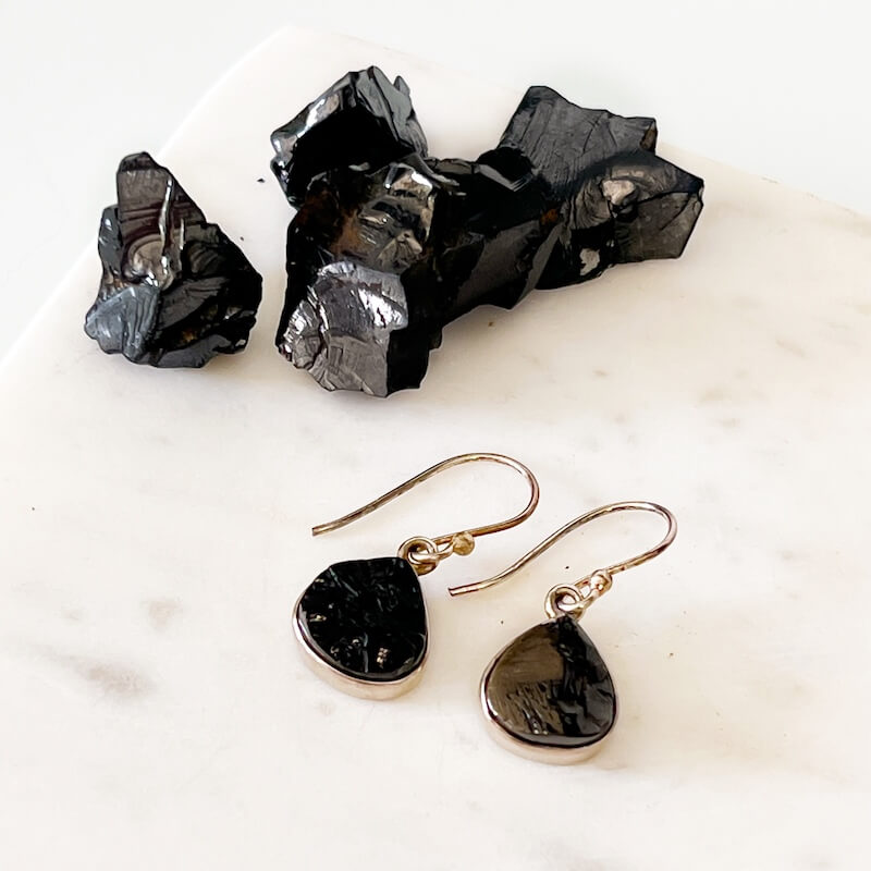 Elite Shungite Sterling Silver Earrings