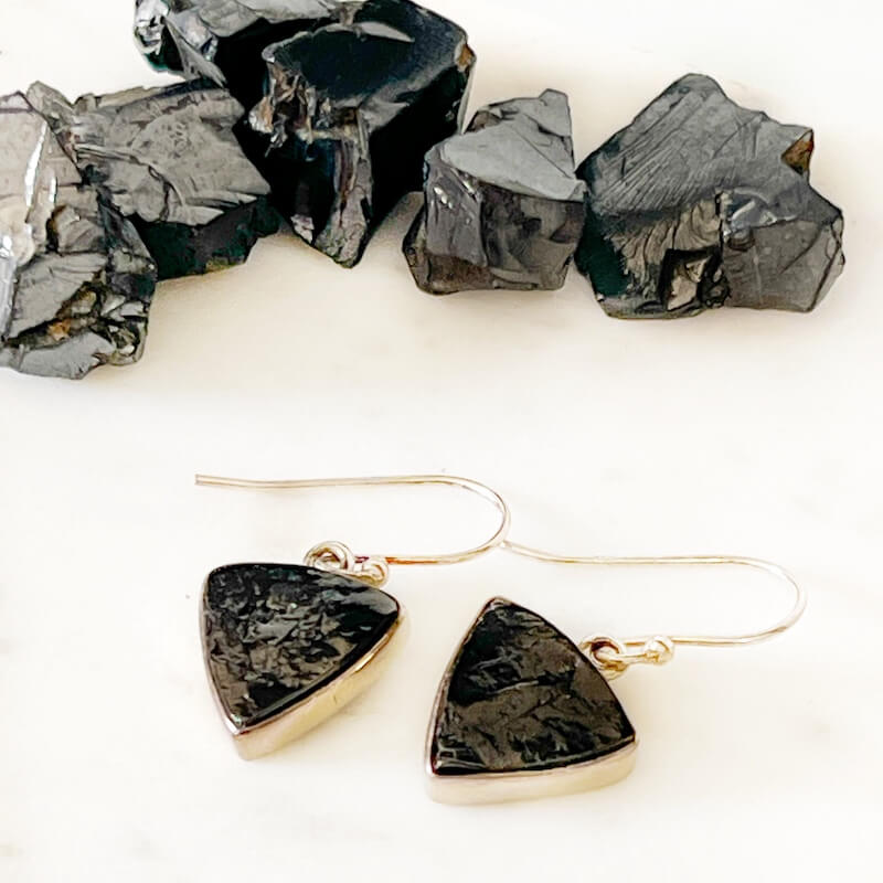 Elite Shungite Sterling Silver Earrings