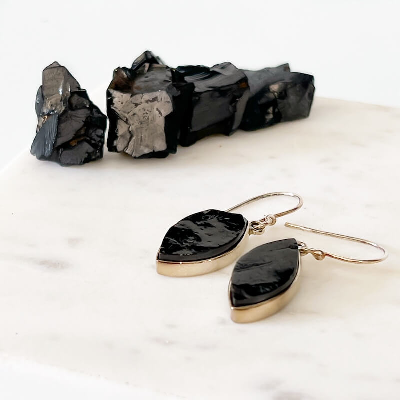 Elite Shungite Sterling Silver Earrings