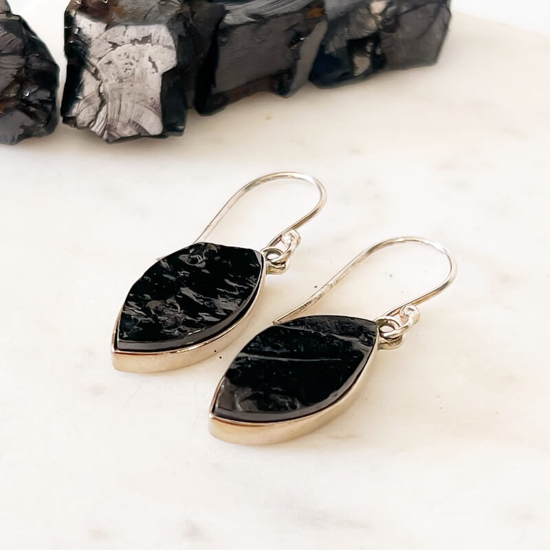 Elite Shungite Sterling Silver Earrings